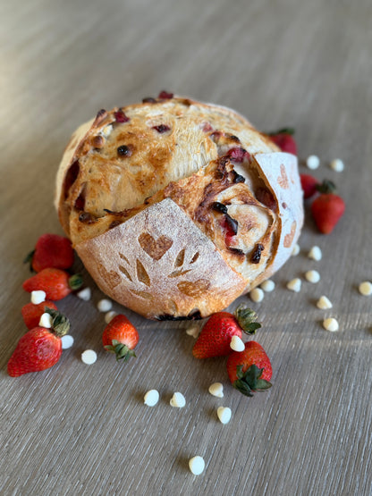 Strawberry & White Chocolate Sourdough Loaf