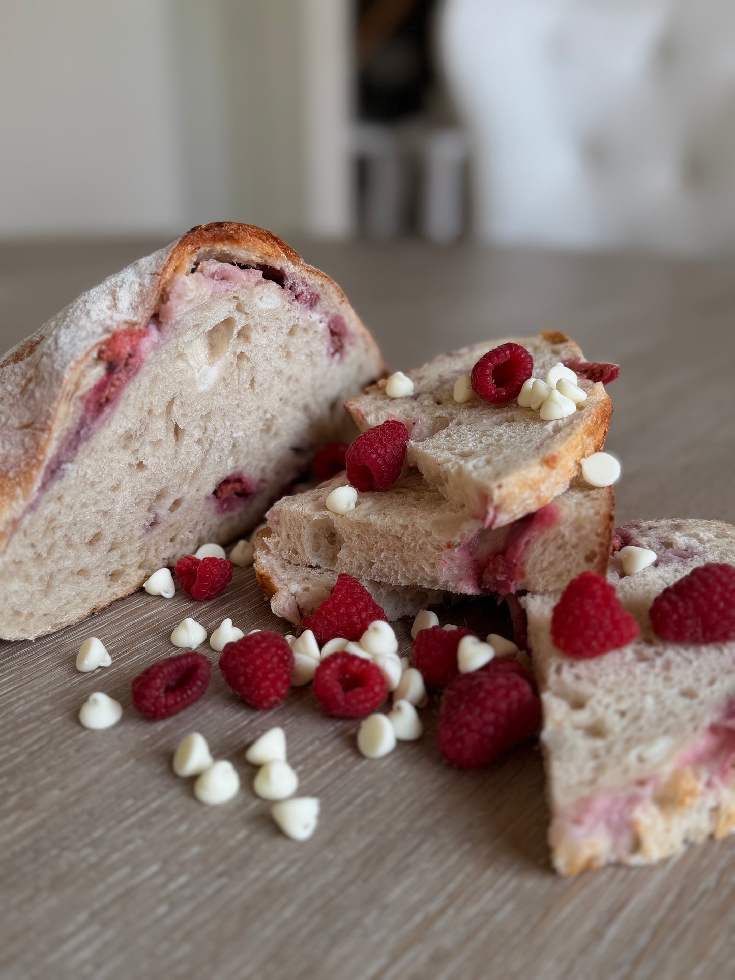 Raspberry & White Chocolate Sourdough Loaf