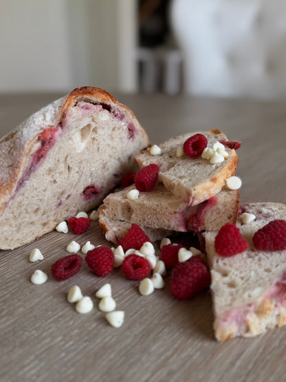 Raspberry & White Chocolate Sourdough Loaf
