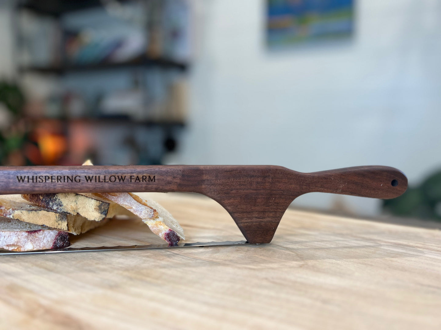 Solid Walnut - Wood Bread Bow (Stainless Steal Blade)